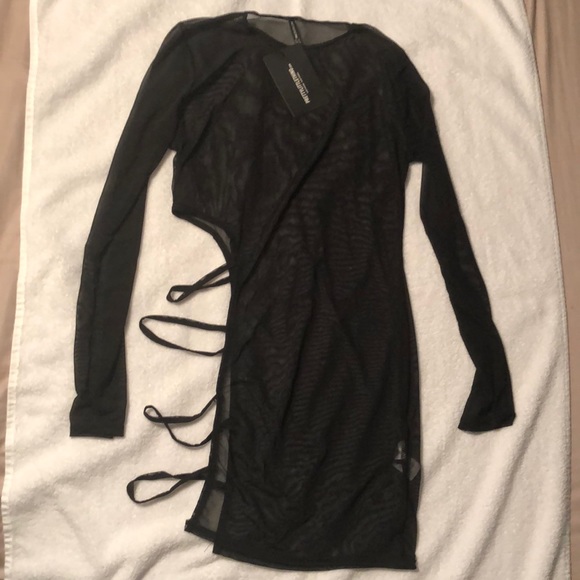 black mesh beach dress